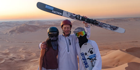 Freeriding on the world's highest sand dune. Skiing and snowboarding through the 'Empty Quarter' – in Oman